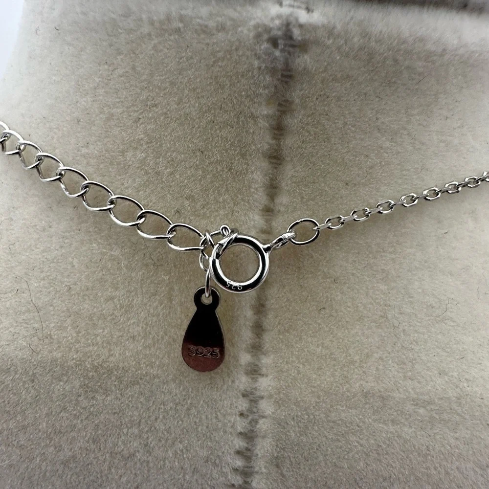 Elegant Silver Moon and Pearl Planet Pendant Necklace - Picture 3 of 7